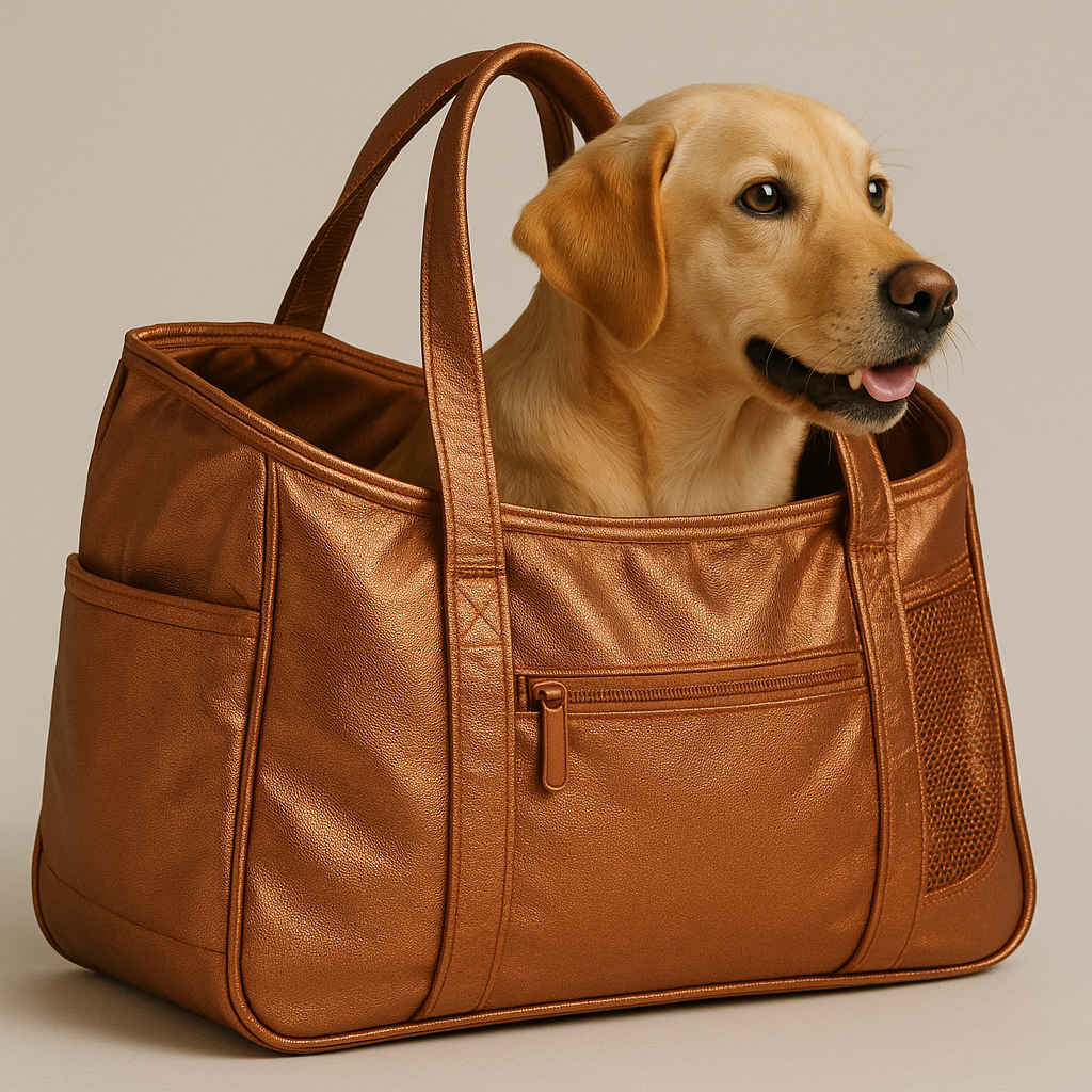 Bolso Transportador de Mascotas con telas de COBRE