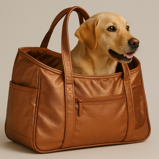 Bolso Transportador de Mascotas con telas de COBRE
