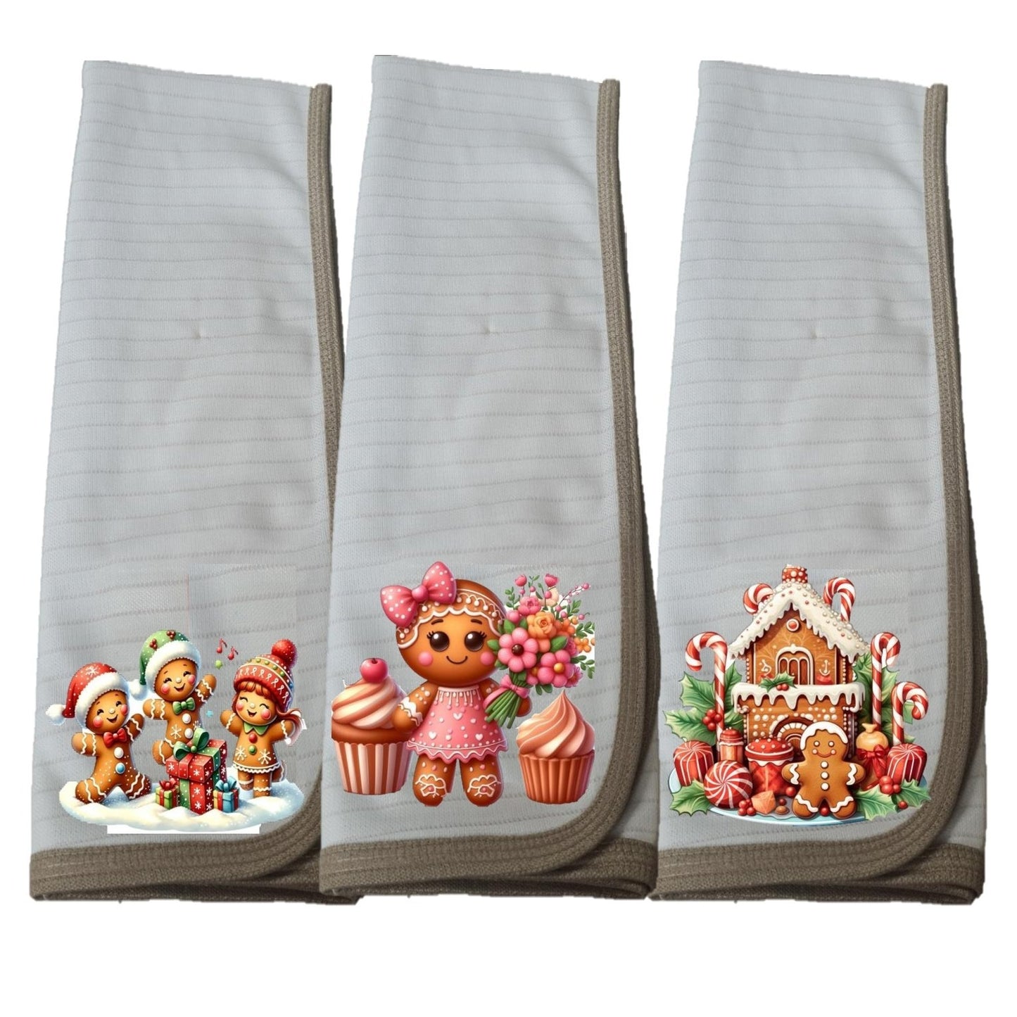 Pack 3 paños de platos GALLETAS, NAVIDAD.
