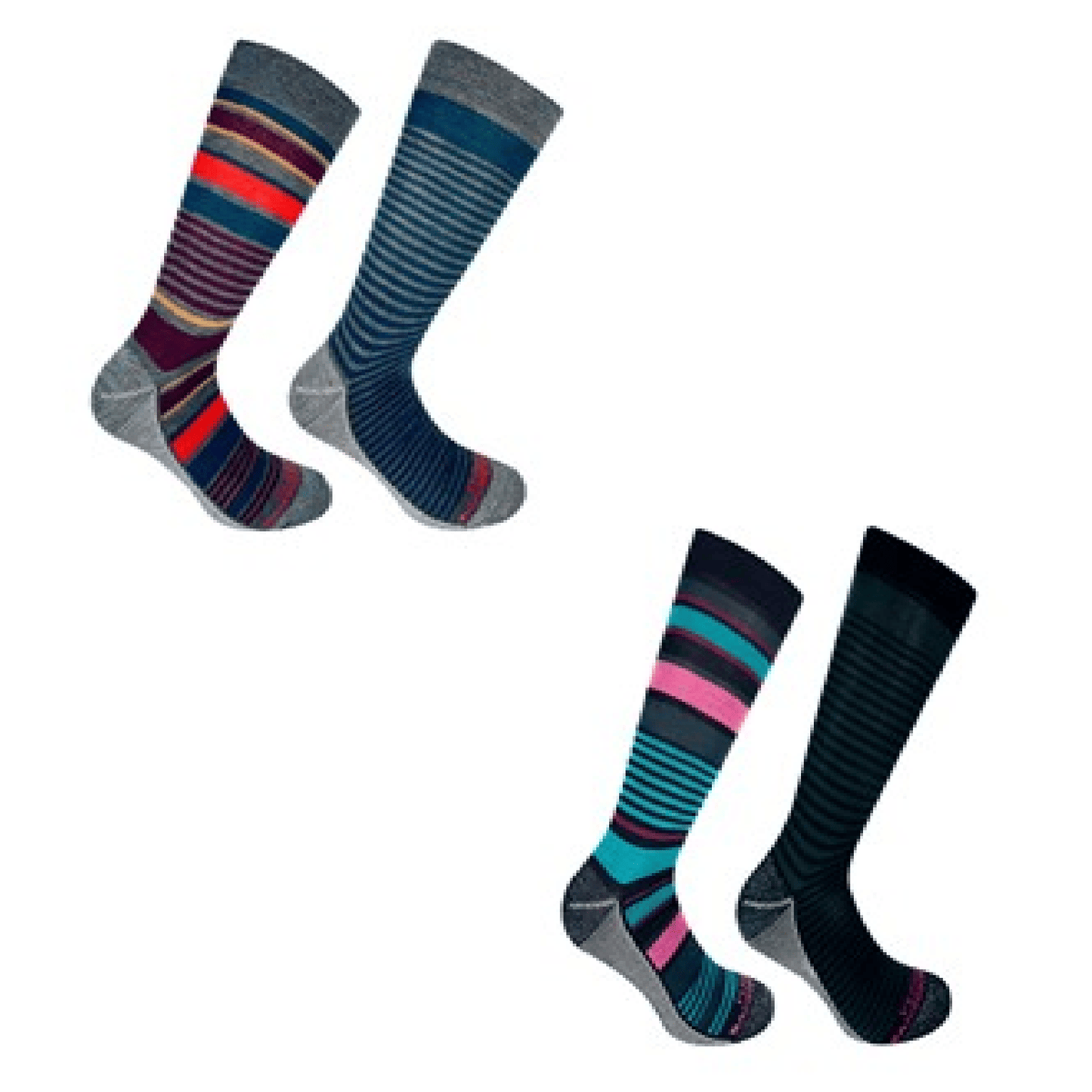 2 Pares de Calcetines largas listadas con Cobre, LIQUIDACIÓN, COD 321209.