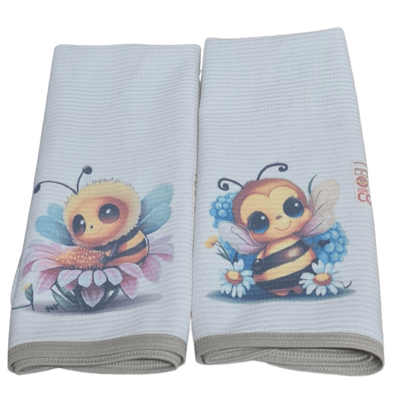 Pack 2 Paños platos Polycotton, con Cobre ,Diseño CUTE ABEJITA, NUEVO.