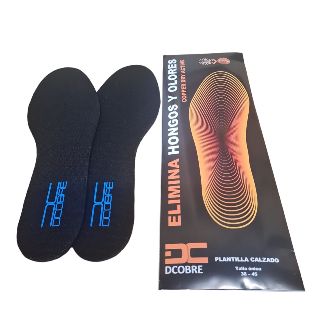 Plantillas ELIMINA MAL OLOR y ABSORBE HUMEDAD para calzado con cobre TALLA 36 A 45