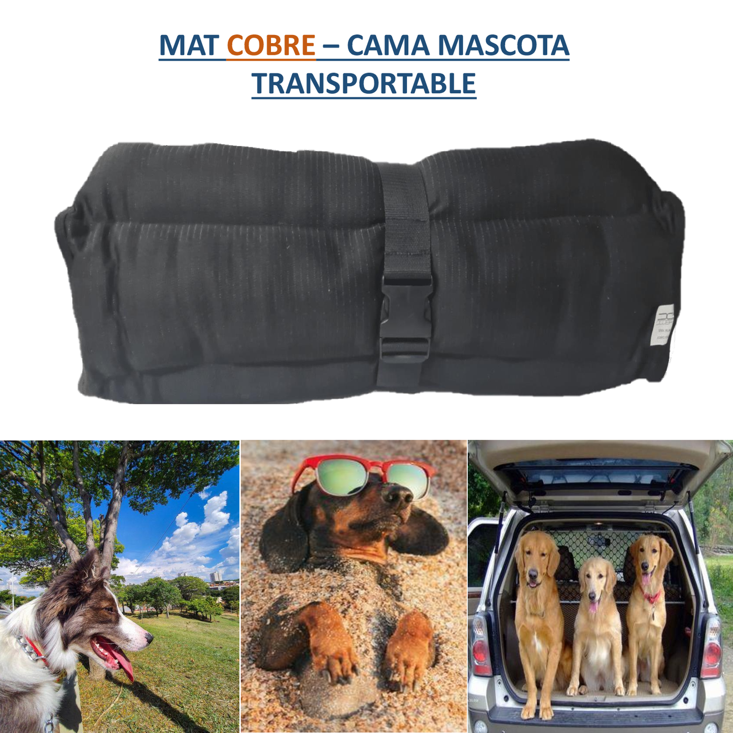 Cama Mascota Mat Cobre transportable
