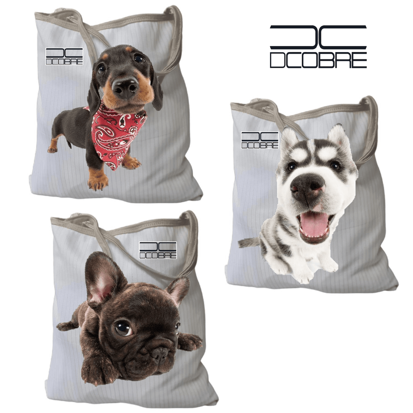 Pack 3 Bolsas reutilizables. con cobre activo. MODELO CACHORRITOS.