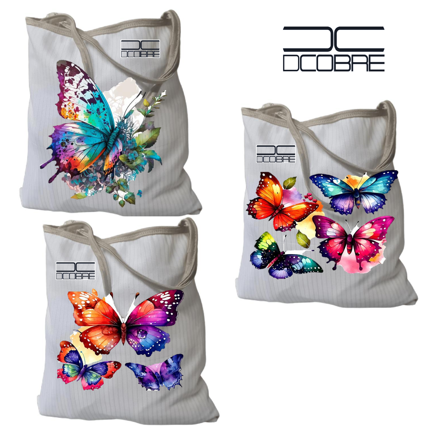 Pack 3 Bolsas reutilizables. con cobre activo. MODELO MARIPOSAS 2
