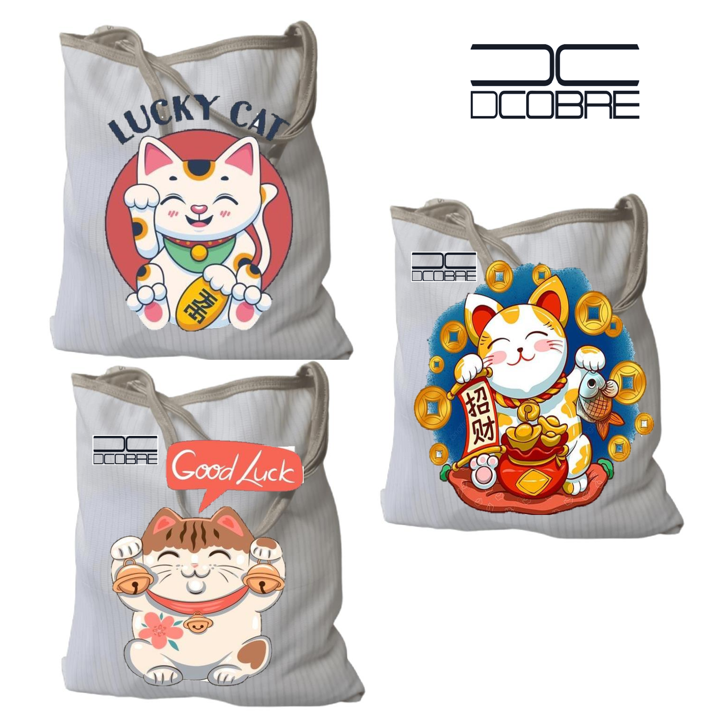 Pack 3 Bolsas GATO DE LA SUERTE con Cobre, NUEVO