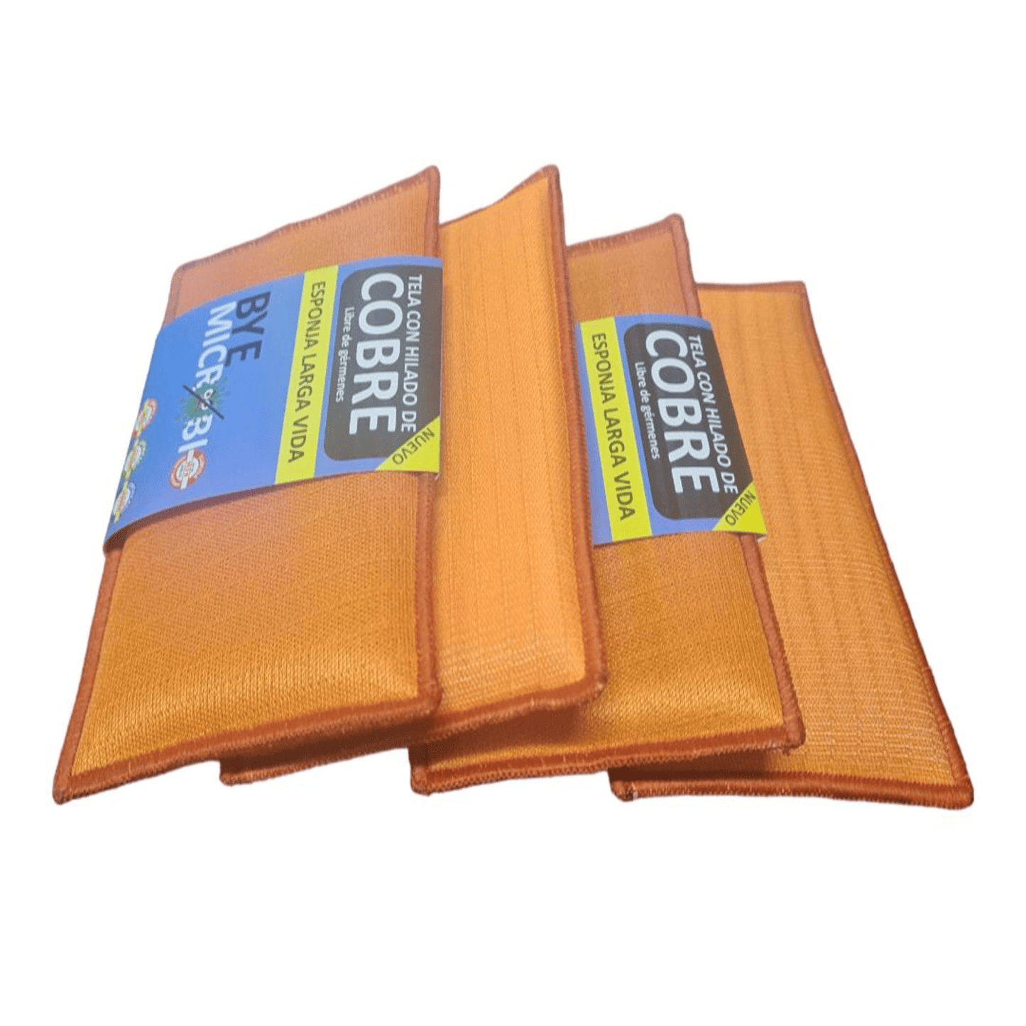 Pack 4 Esponjas Cobre Larga Vida 10 x 15, BYE MICROBIO.