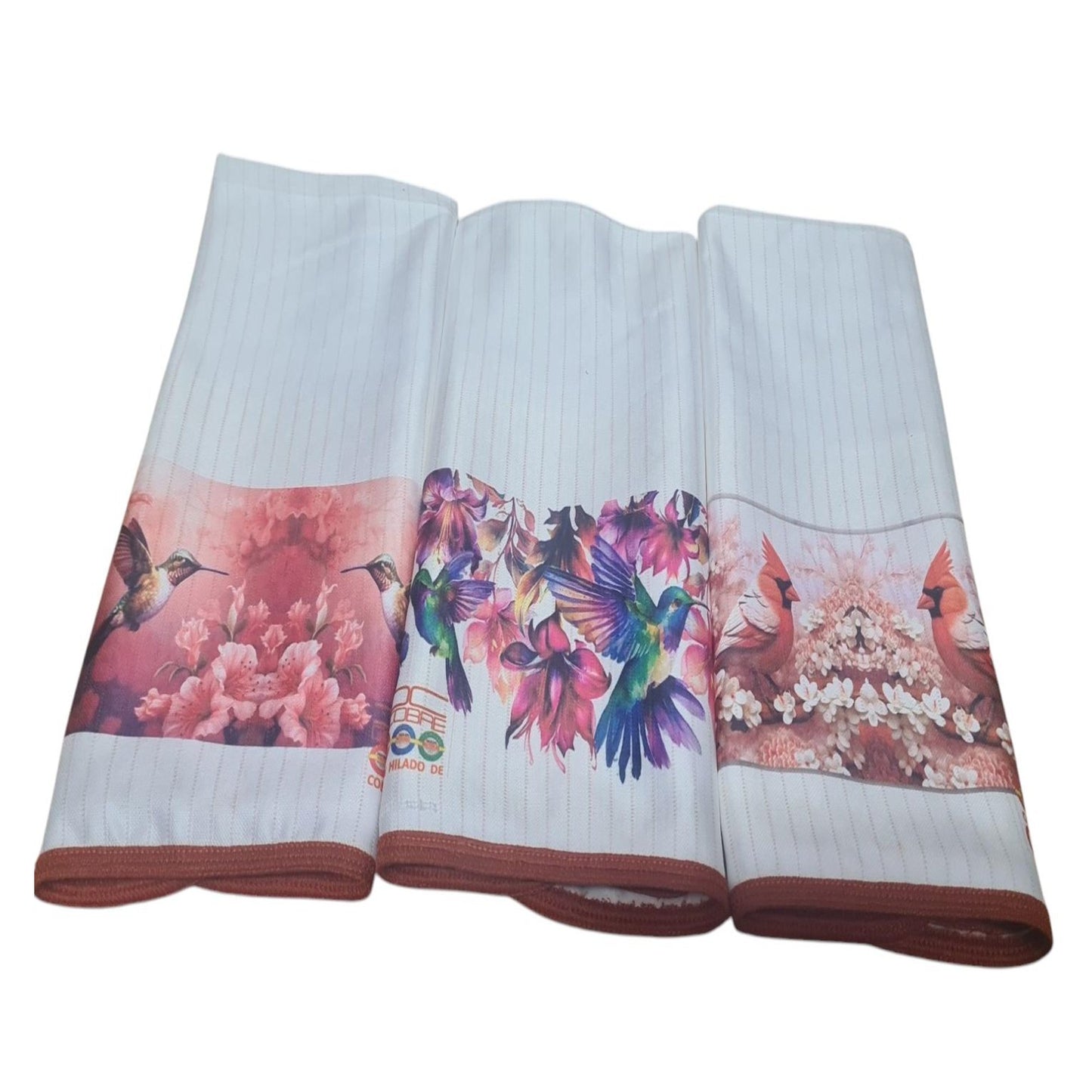 3 paños de platos absorbentes en Cobre, COLIBRÍ DEL SUR.