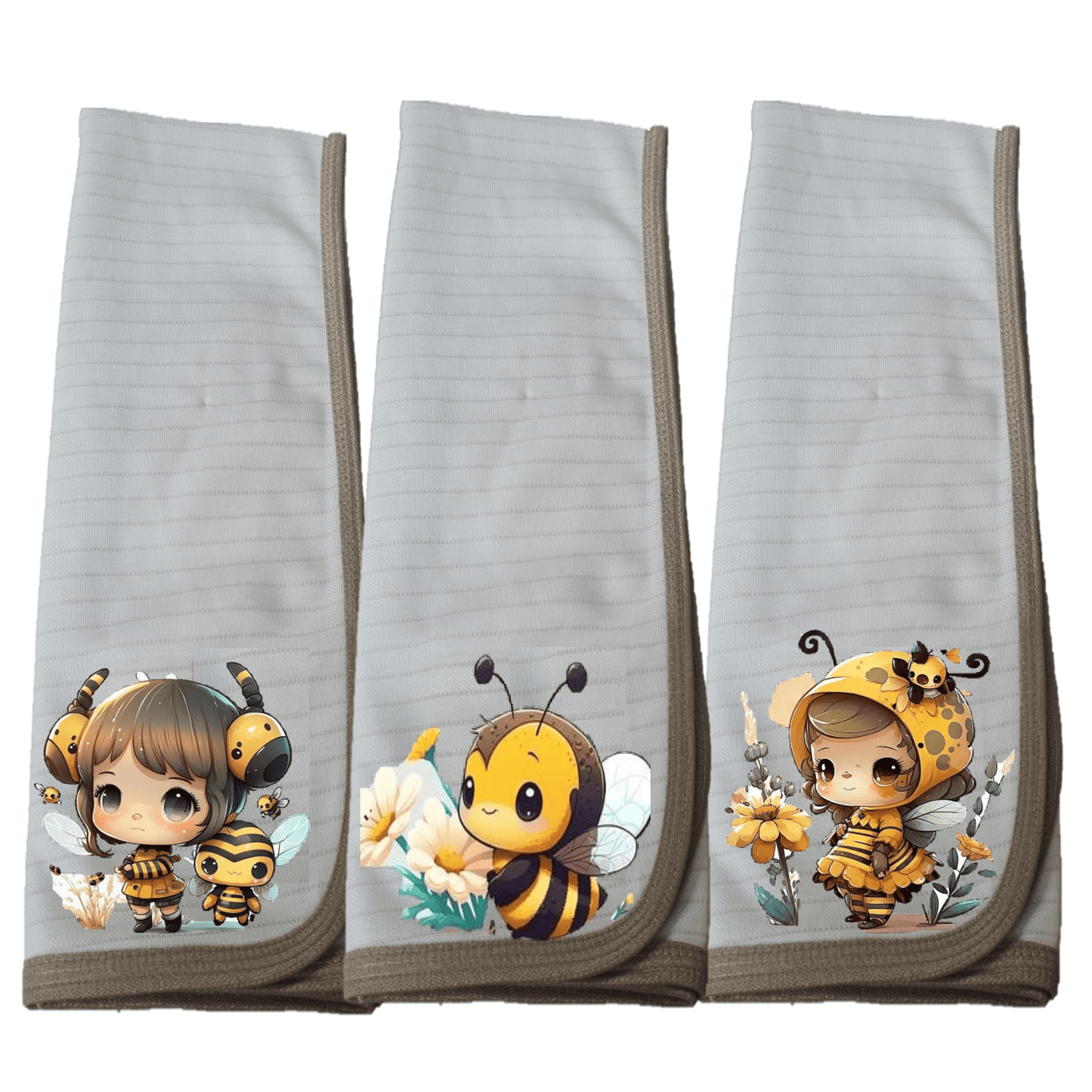 Pack 3 paños de platos absorbente lindas abejitas, tela cobre activo (grueso) NUEVO