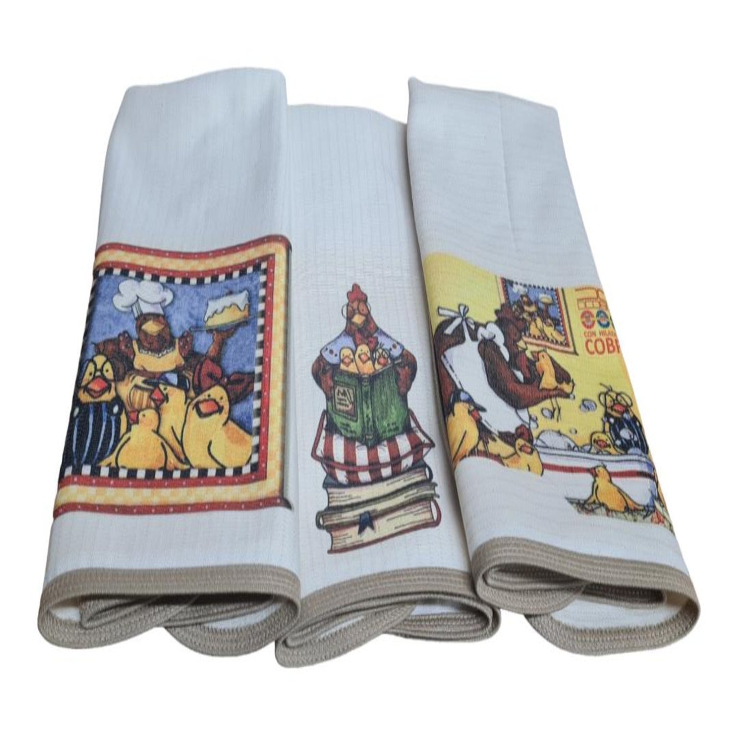 3 paños platos Cobre absorbente elimina gérmenes y olores Gallinas Cuento, (grueso).