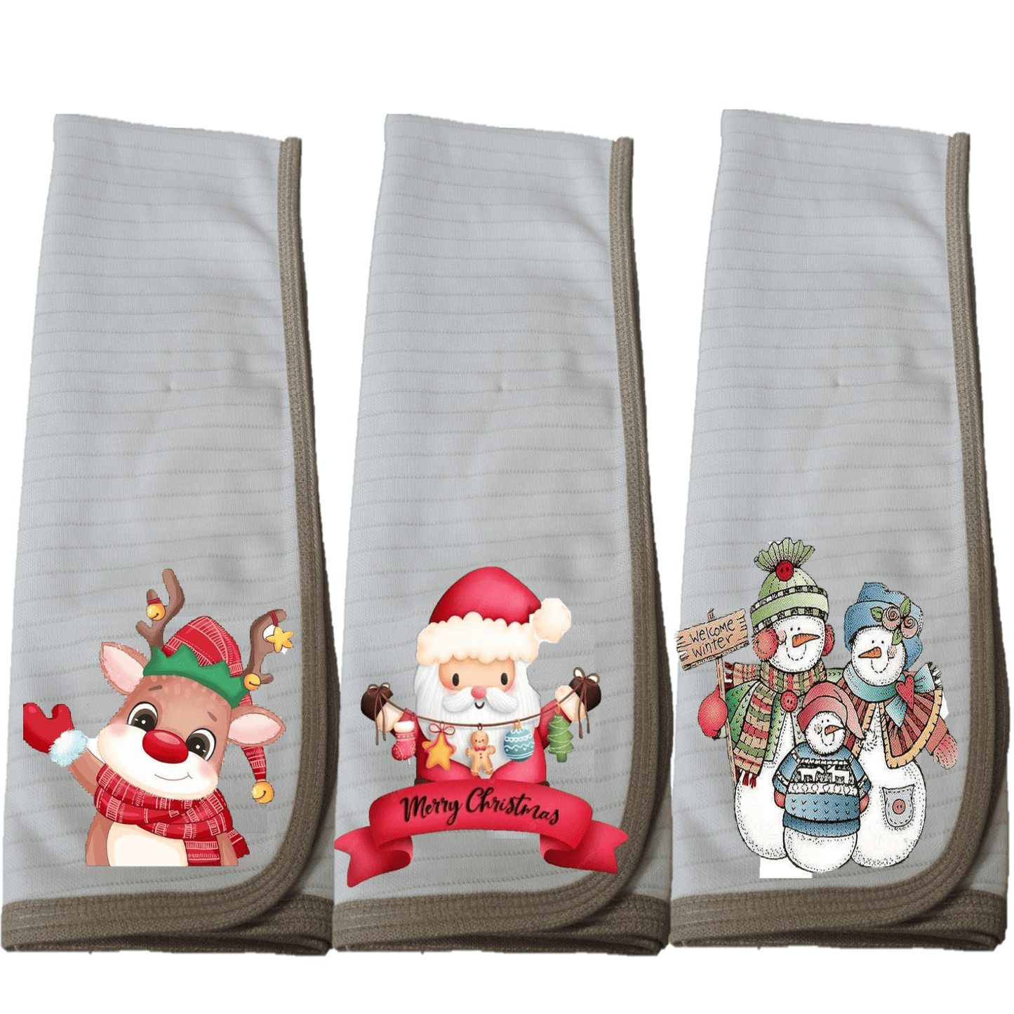 Pack 3 paños de platos Cobre guirnalda, Navidad.