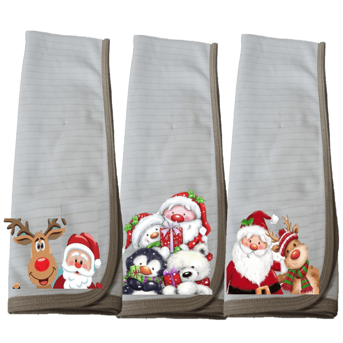 Pack 3 paños de platos Cobre Navidad.
