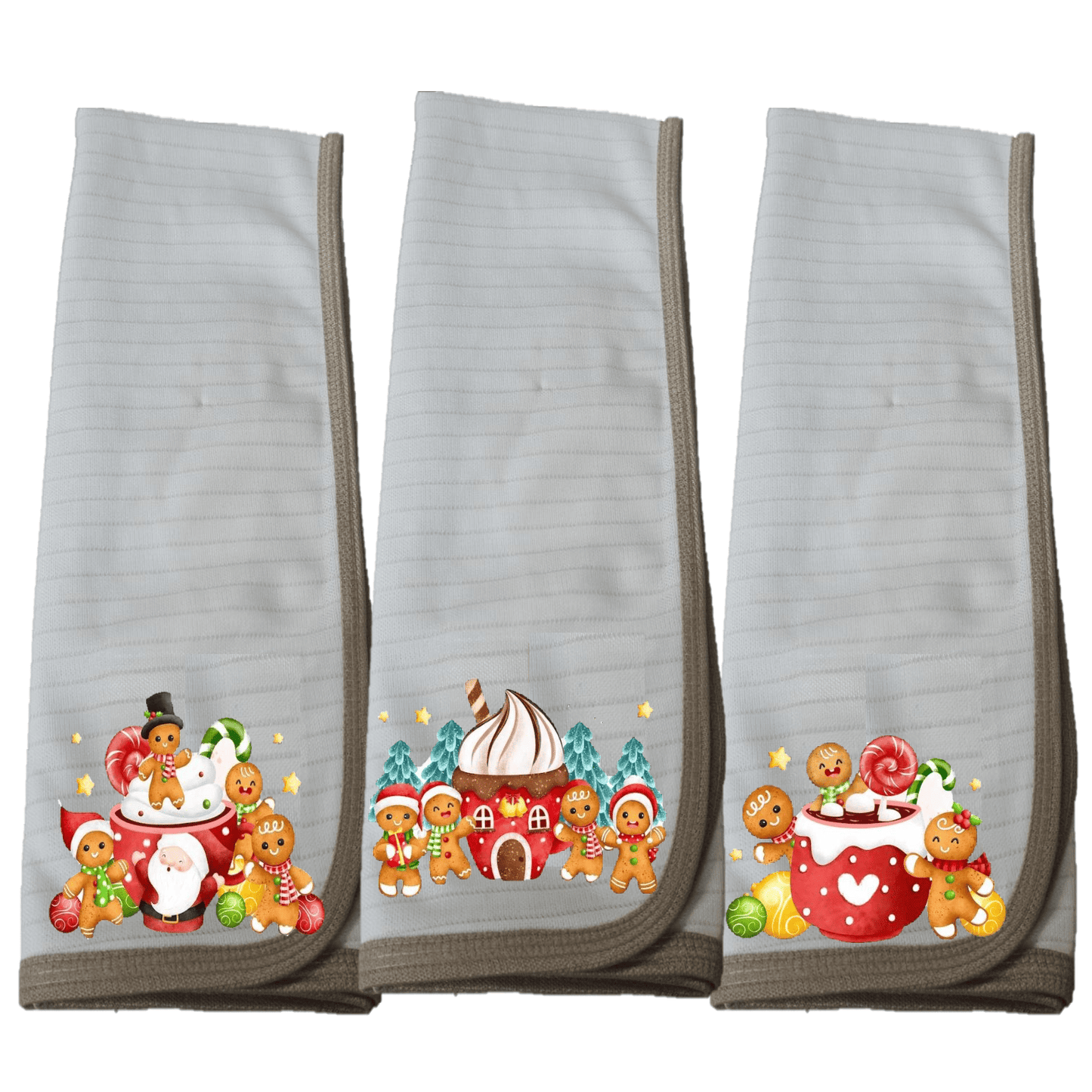 Pack 3 paños de platos Cobre Galletitas varias, Navidad.