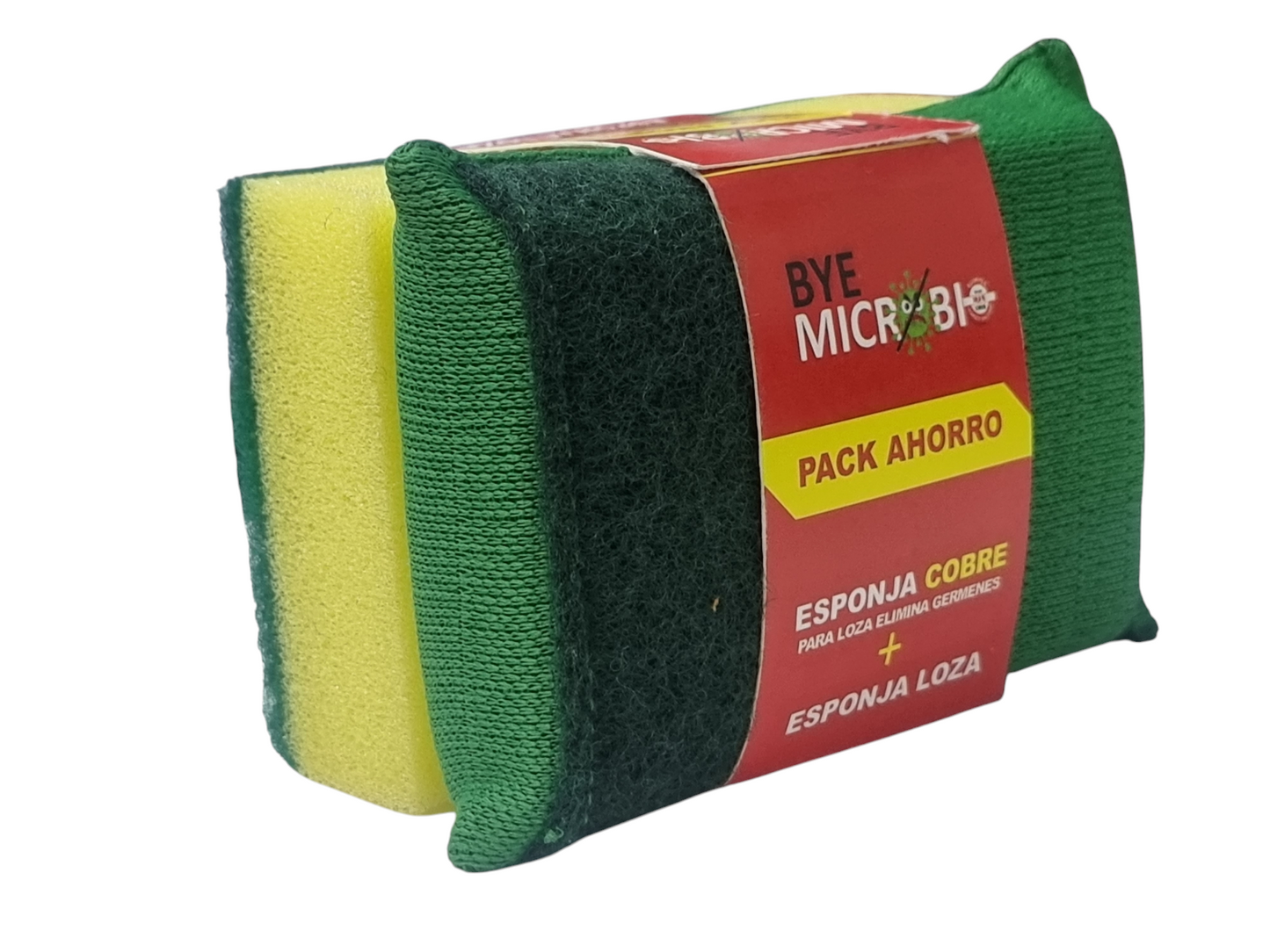 PACK OFERTA 2 Esponjas loza, Bye Microbio de cocina y multiuso.