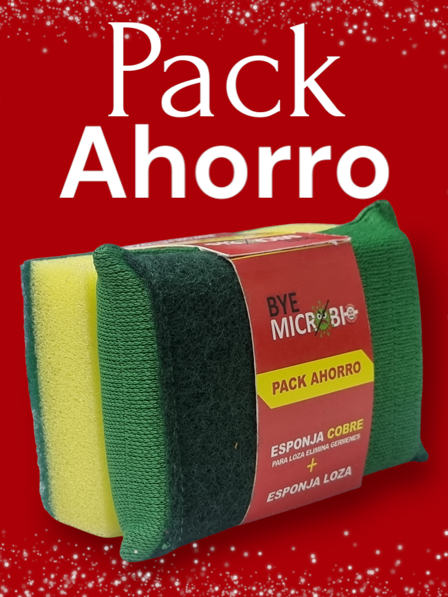 PACK OFERTA 2 Esponjas loza, Bye Microbio de cocina y multiuso.