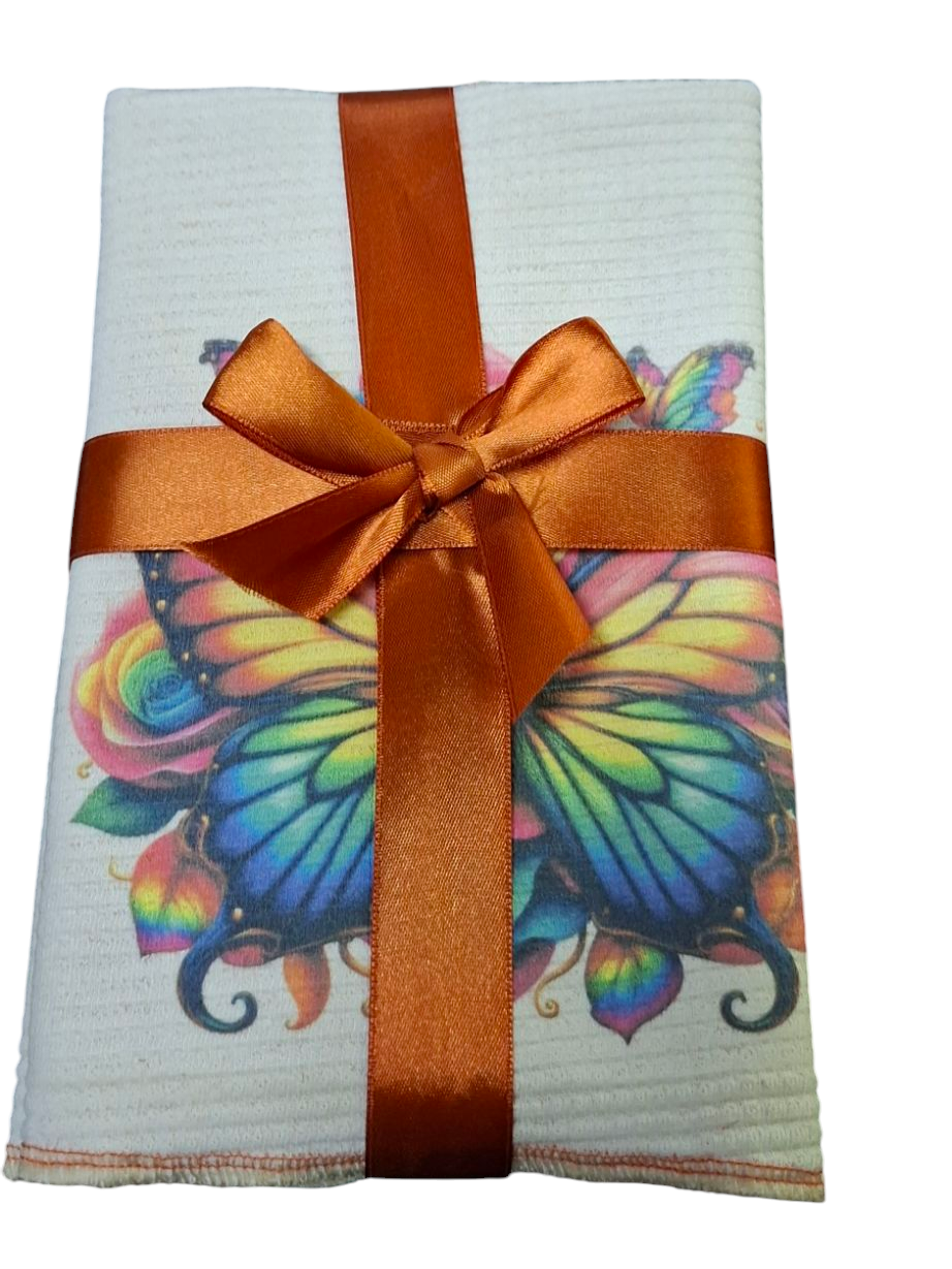 NUEVO Pack 3 Paños platos Algodón y Cobre, MARIPOSA.