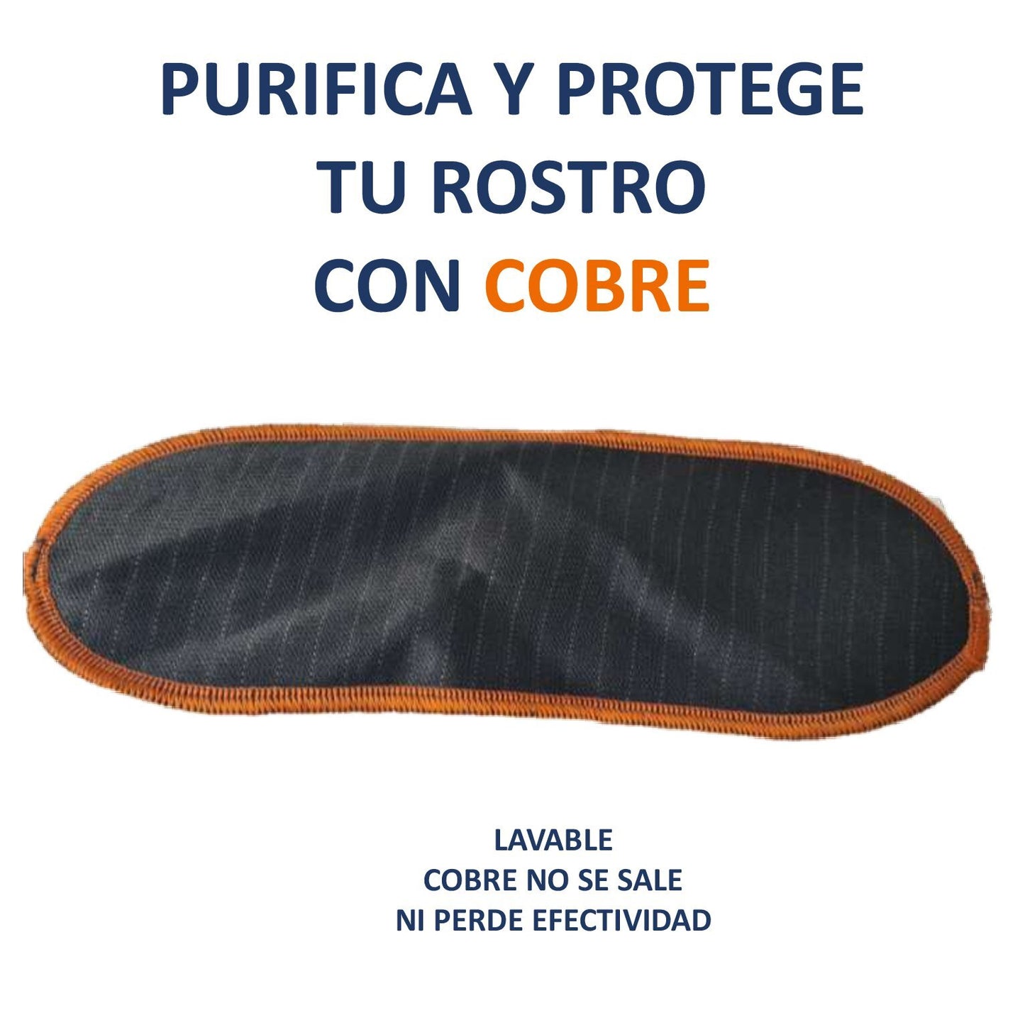 Antifaz reversible con cobre, color cafe.