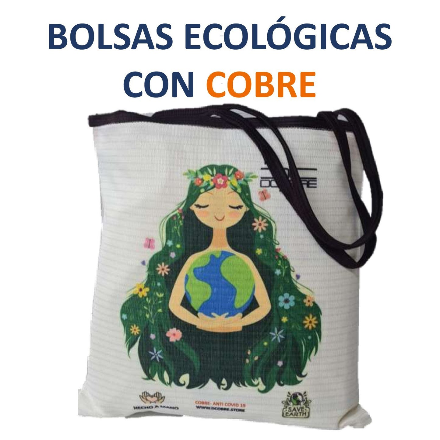 Bolsa Reutilizables con cobre activo. Modelo ECOLOGICAS, 300 grs.