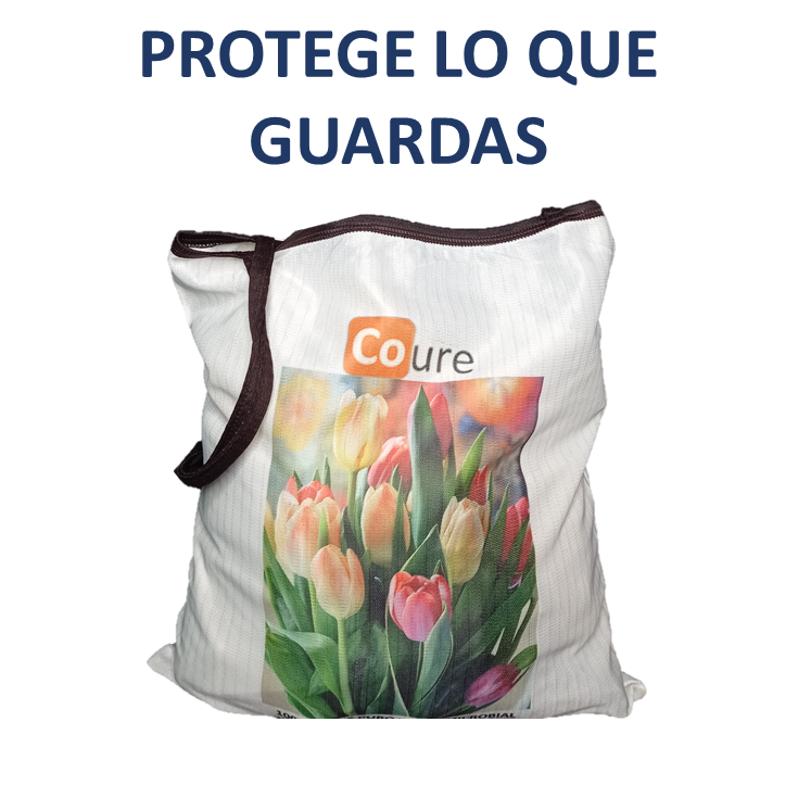 Bolsa Reutilizable con COBRE activo. Diseño Flores (tela 250gr) - DCobre