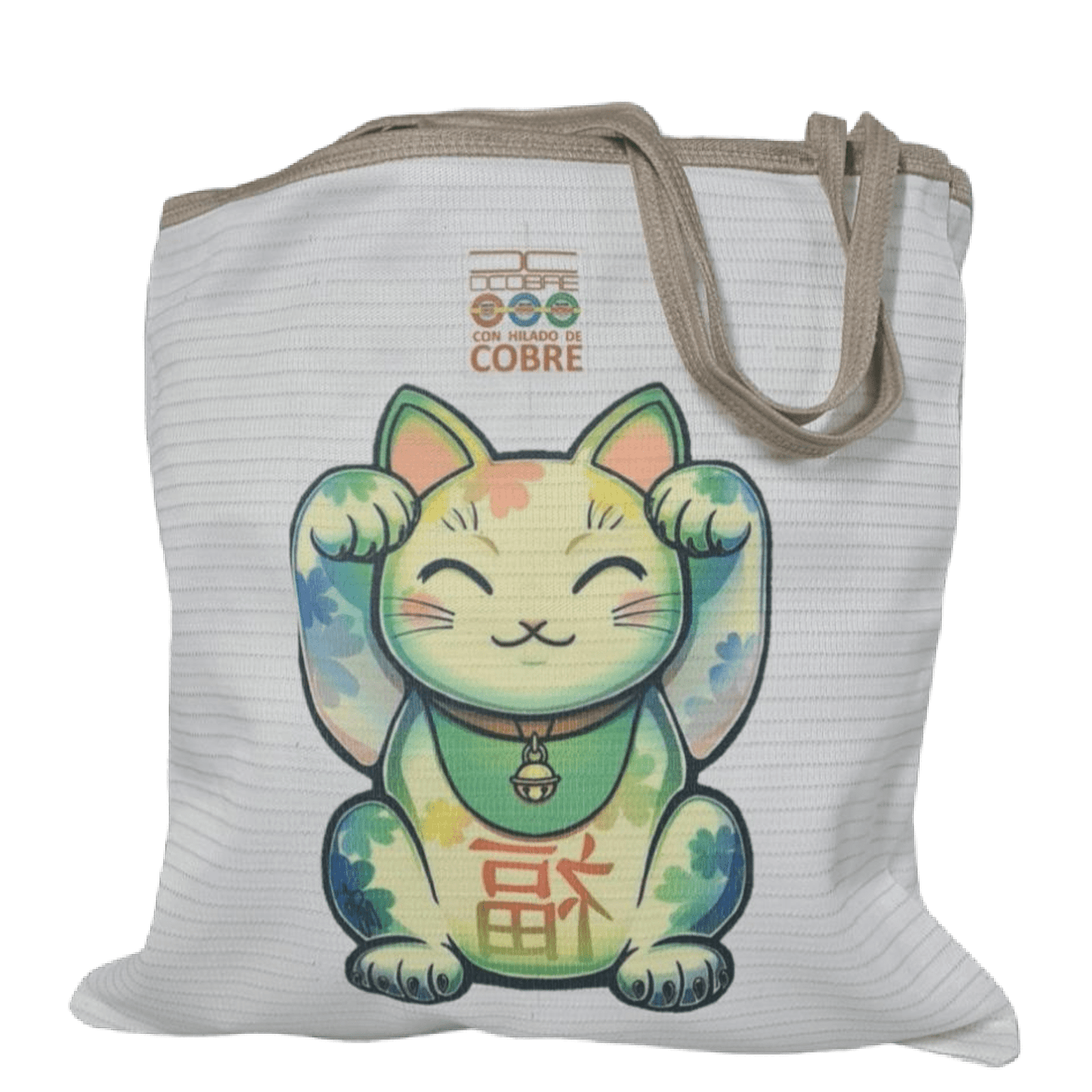 Bolsa Reutilizable GATO DE LA SUERTE EN COLORES (tela 300gr) LIQUIDACIÓN.