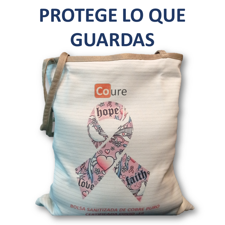 Bolsa Reutilizable con COBRE activo. Diseño LISTON (tela 300gr)