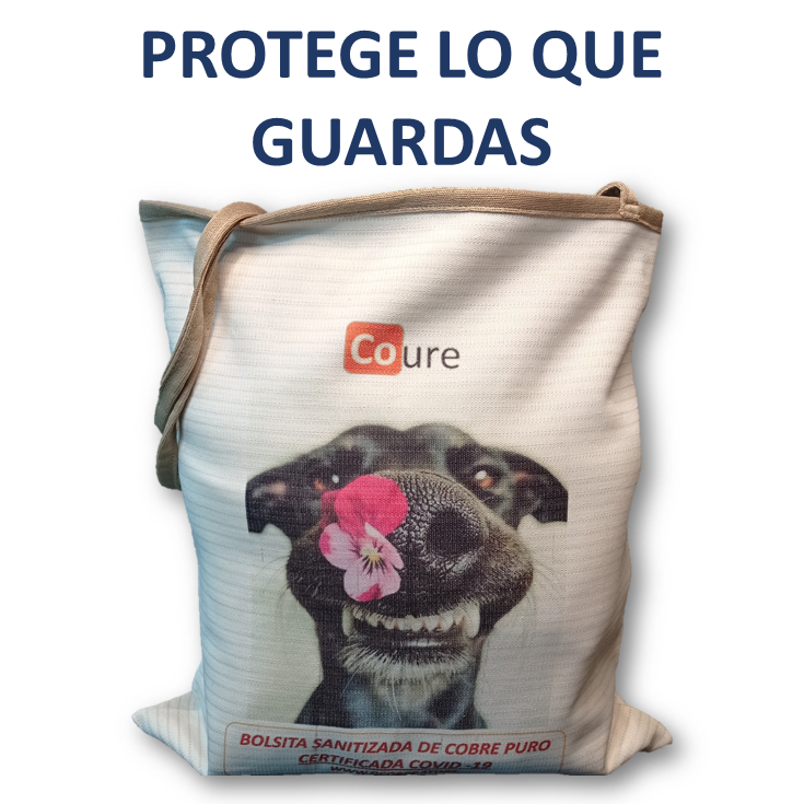 Bolsa Reutilizable con COBRE activo. Diseño DOG (tela 300gr)