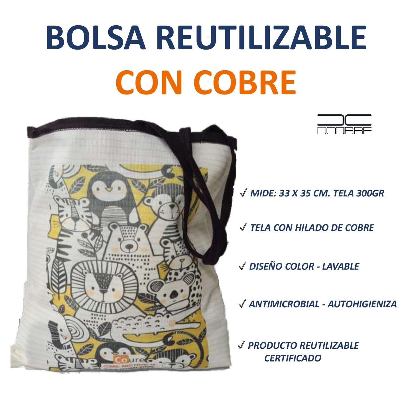 Bolsa reutilizable para bebé NIÑO de COBRE