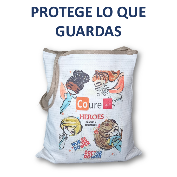 Bolsa Reutilizable con COBRE activo. Diseño SALUD3 (tela 300gr) - DCobre