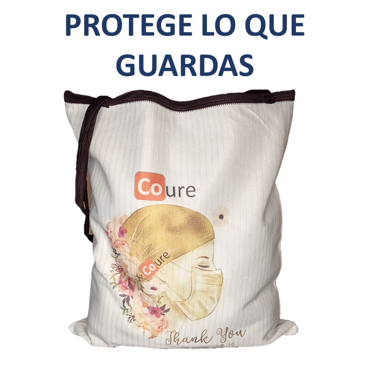 Bolsa Reutilizable con COBRE activo. Diseño SALUD2 (tela 300gr) - DCobre