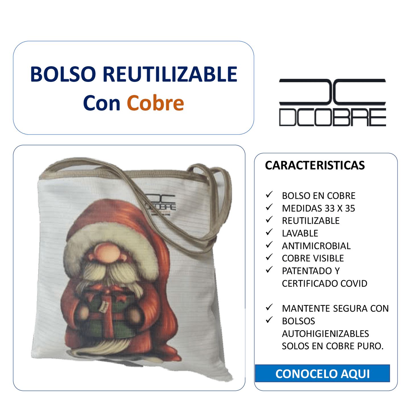 Bolso Viejito Pascuero DUENDE Navidad