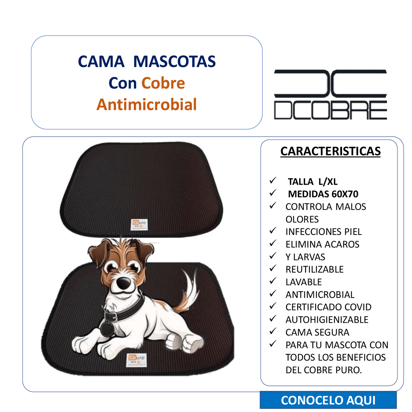 PACK 10 Camas para Mascotas con COBRE (L- XL) NEGRO X MAYOR