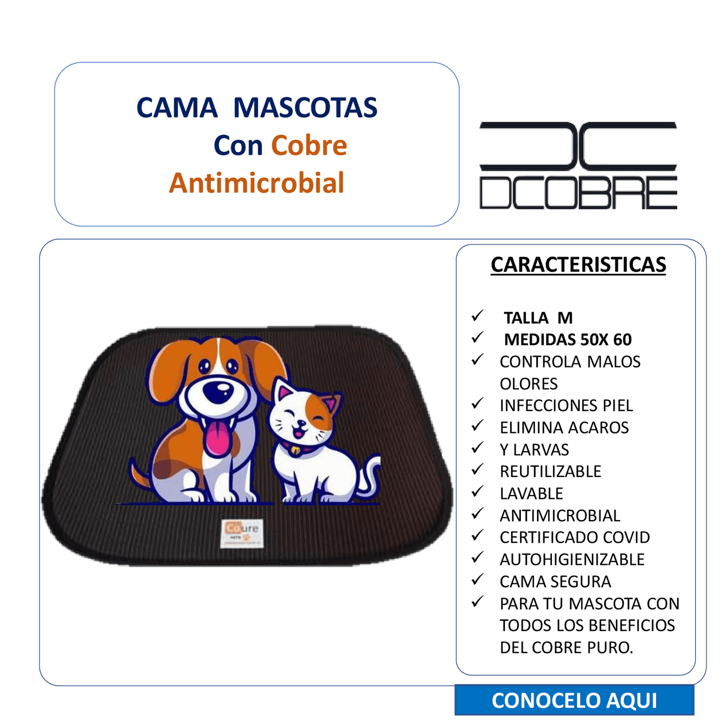PACK 10 Camas para Mascotas con COBRE (M) x mayor