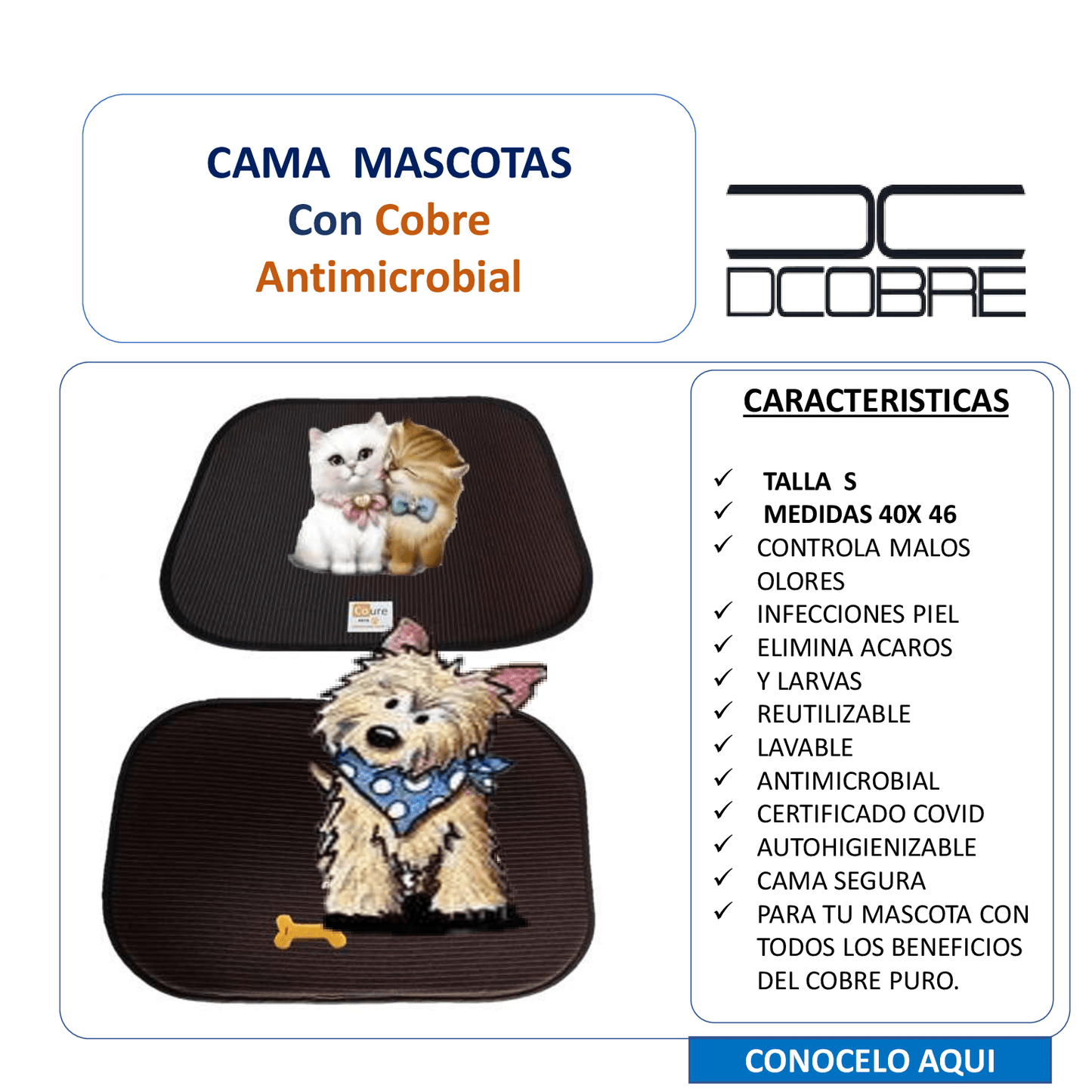 PACK 10 Camas para Mascotas con COBRE (S) NEGRO x mayor