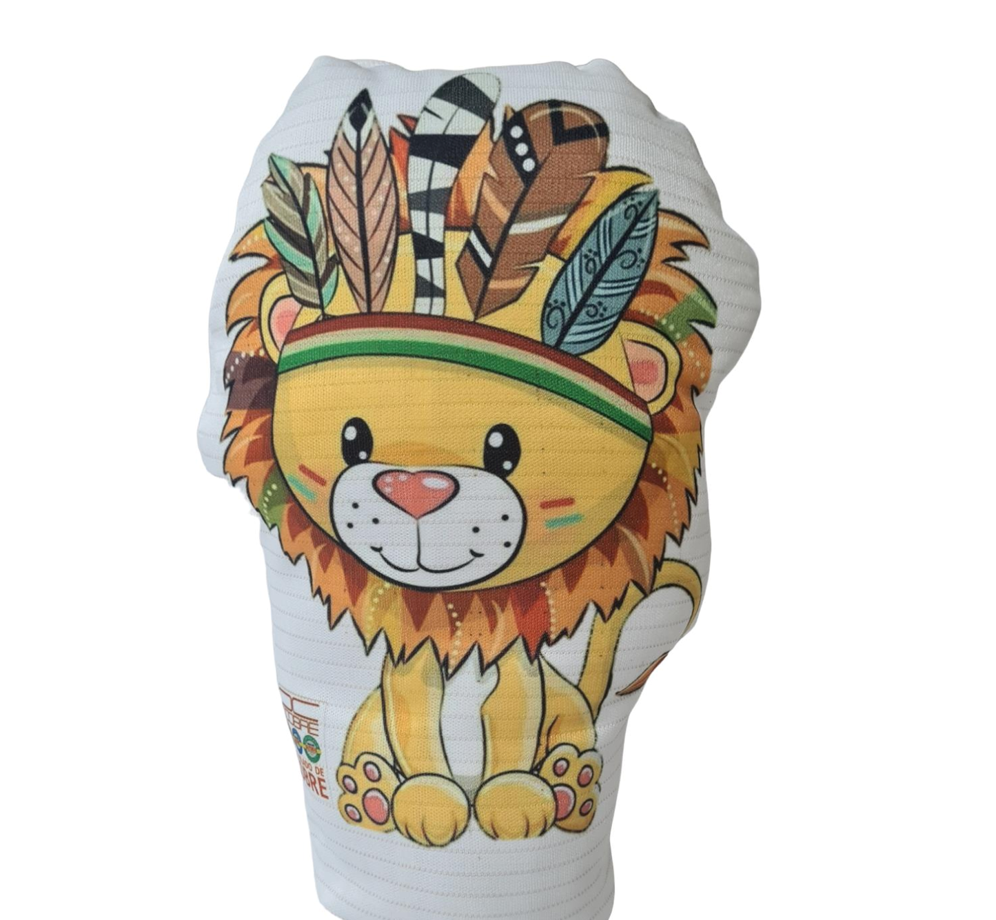 Cojín con relleno modelo león en Cobre.