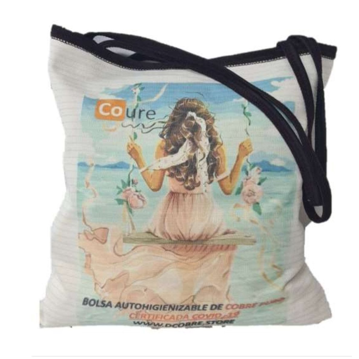 Bolsa Reutilizable COLUMPIO orillado café.(tela 300gr)