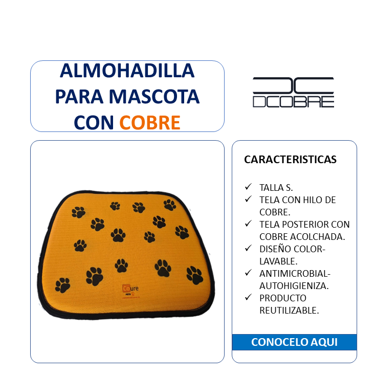 PACK 10 Almohadilla AMARILLO para mascota con COBRE (S) X MAYOR