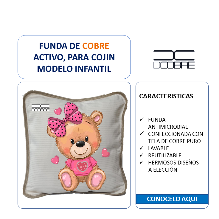 Funda de Cobre activo, para cojín modelo infantil.