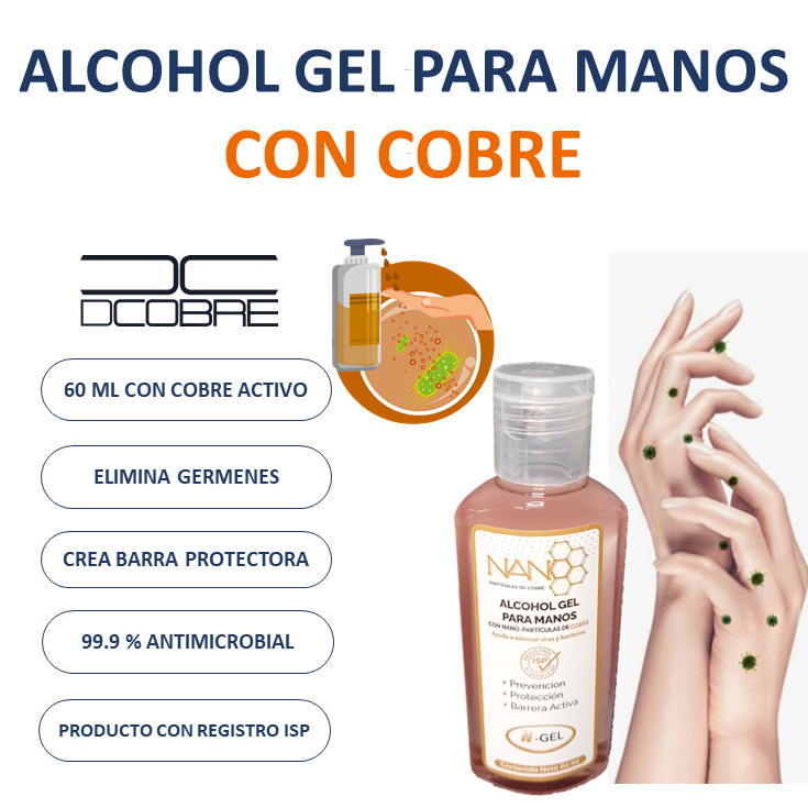 Gel Higienizante para Manos con COBRE activo (60ml) - DCobre
