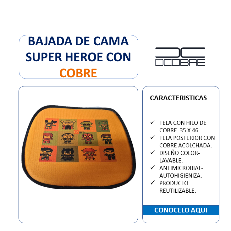 Bajada de cama Super Heroe. con Cobre, LIQUIDACIÓN.