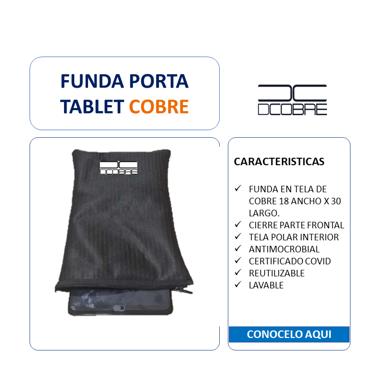 Funda Reutilizable con cobre. Para Tablet.
