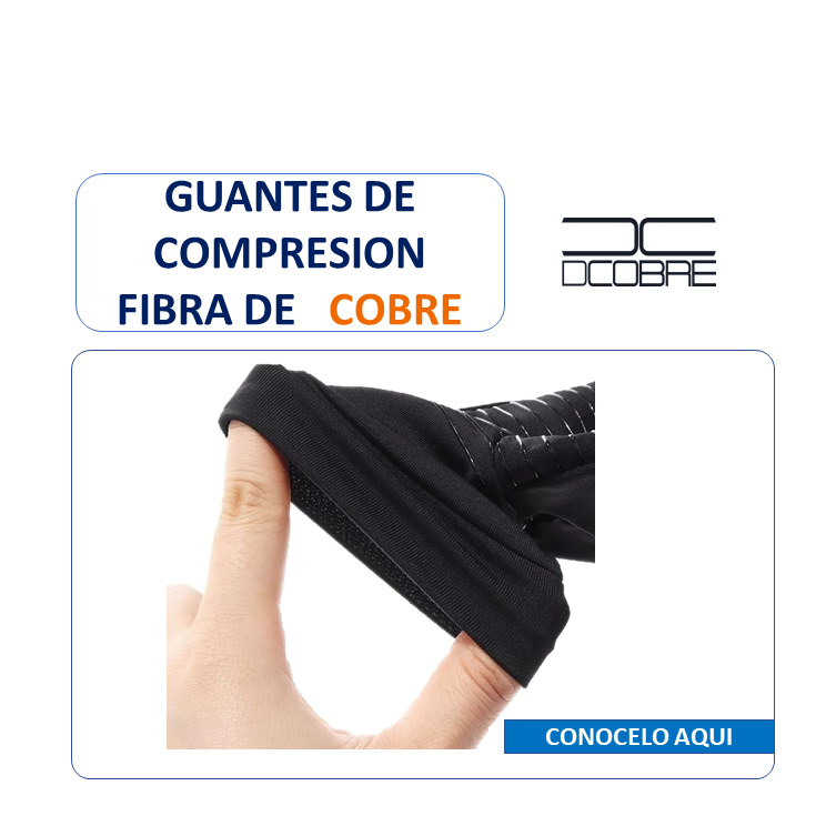Guante compresión con fibras de Cobre.
