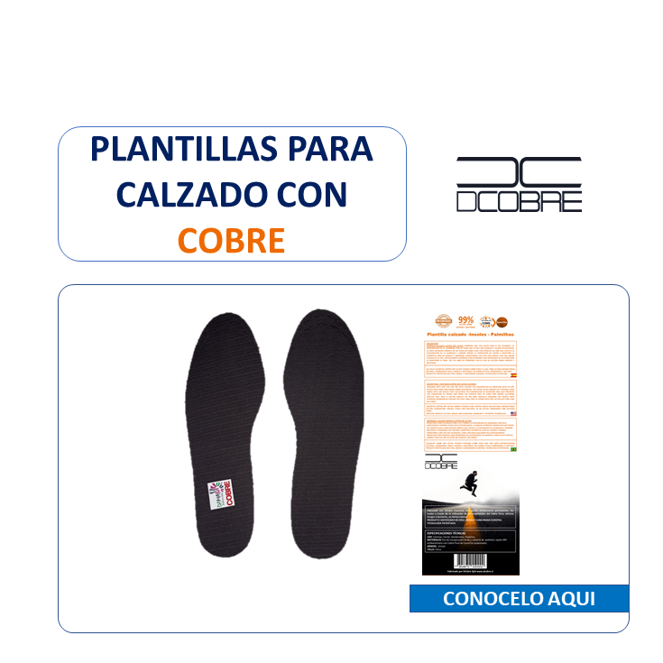 Plantillas para calzado con cobre TALLA 36 A 45 - DCobre