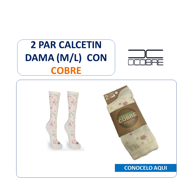 2 Pares de calcetín con COBRE para damas, LIQUIDACIÓN.