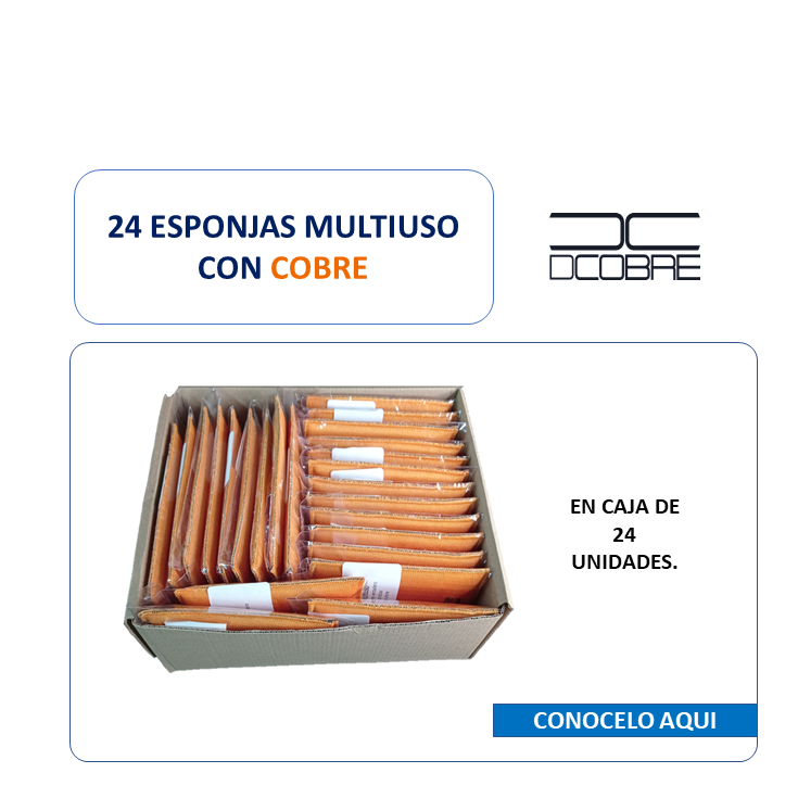 CAJA 24 Esponjas con COBRE activo. Multiuso Suave