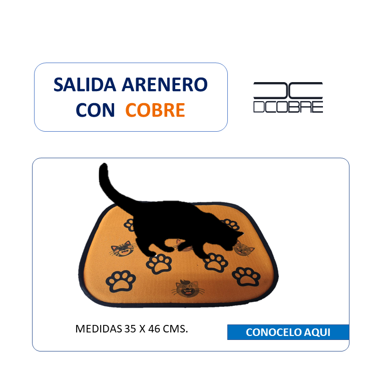 Salida Arenero en tela con cobre. Modelo Patitas.