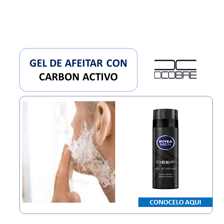 Gel de afeitar con carbón activo. Antibacterial