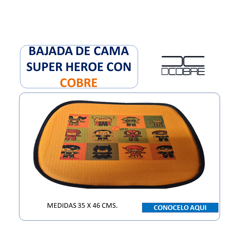 Bajada de cama Super Heroe. con Cobre, LIQUIDACIÓN.