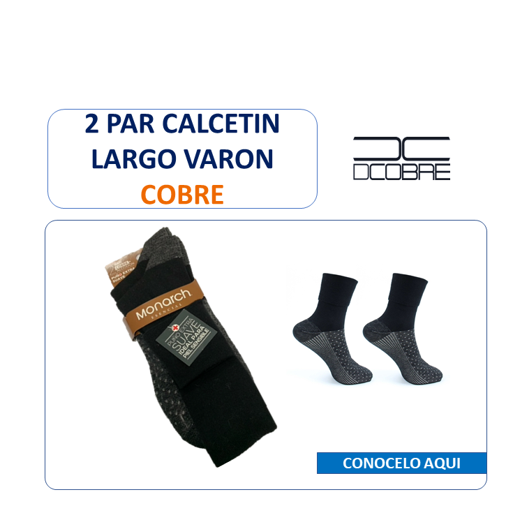 2 Par de calcetín puño SUAVE. Con cobre, LIQUIDACIÓN COD 26472.