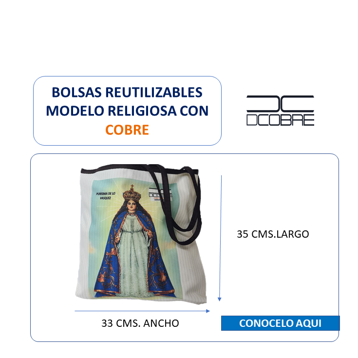 Bolsa reutilizable con cobre activo. Modelo RELIGIOSA.