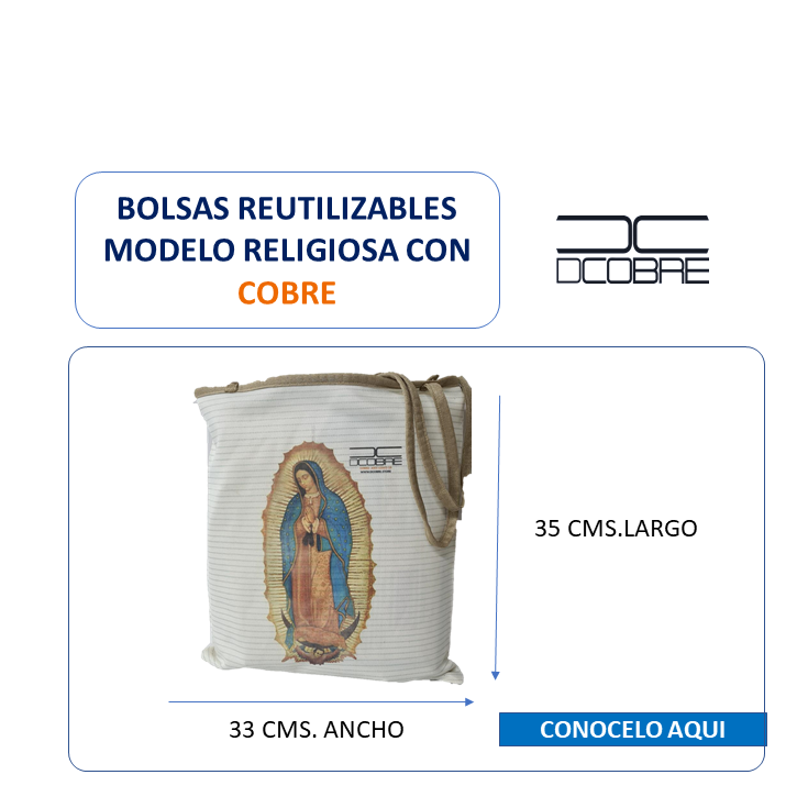 Bolsa reutilizable con cobre activo. Modelo RELIGIOSA.
